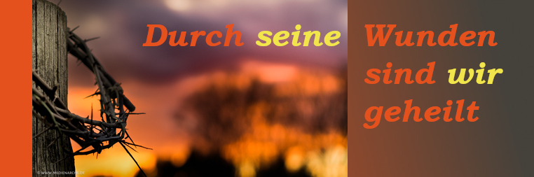 Nahaufnahme einer Dornenkrone vor einem dramatischen Abendrot